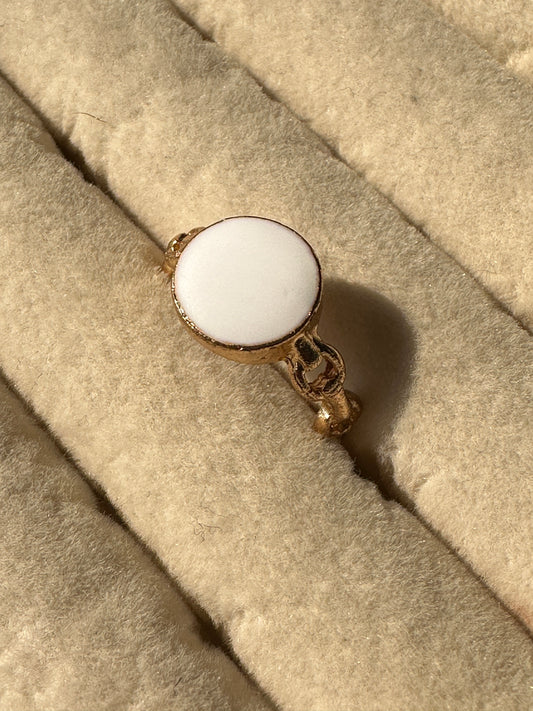 Adjustable White and Golden Ring